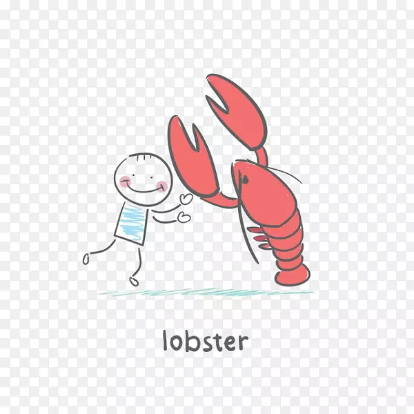 龙虾摄影插图-卡通龙虾男孩