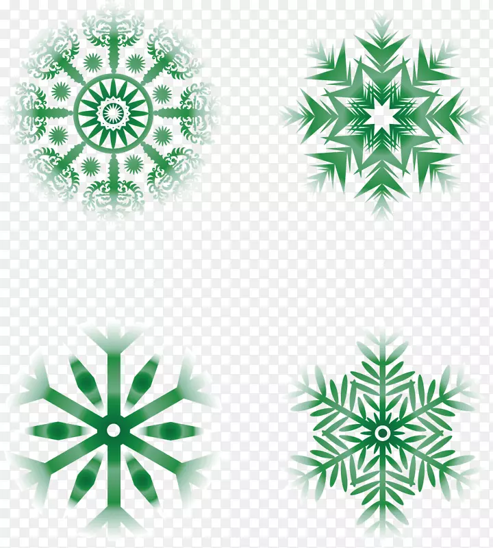 绿色雪花-创意绿色雪花
