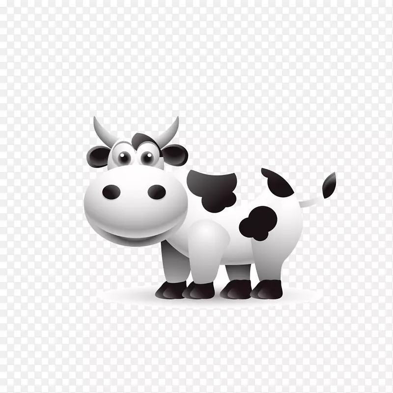 荷斯坦牛、卡通画-奶牛