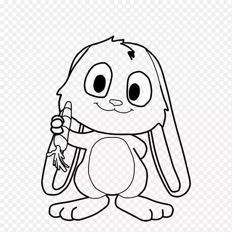 复活节兔子抱兔夹艺术卡通兔子吃萝卜