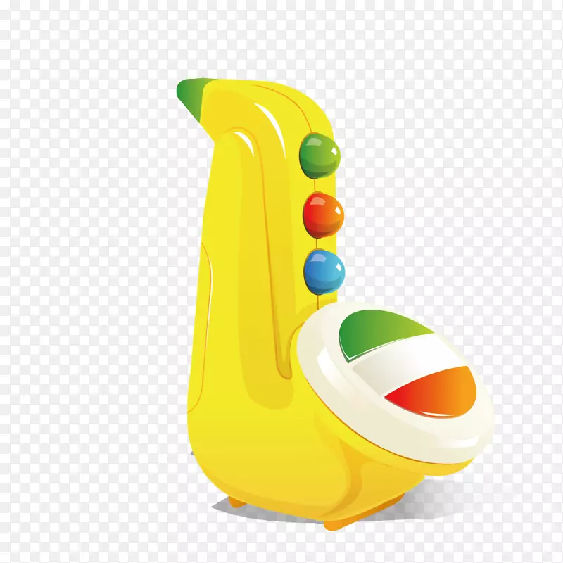 adobe插画-黄色警告灯按钮儿童玩具