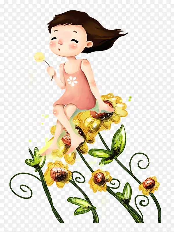 花卉设计海报教师-花仙女教师节
