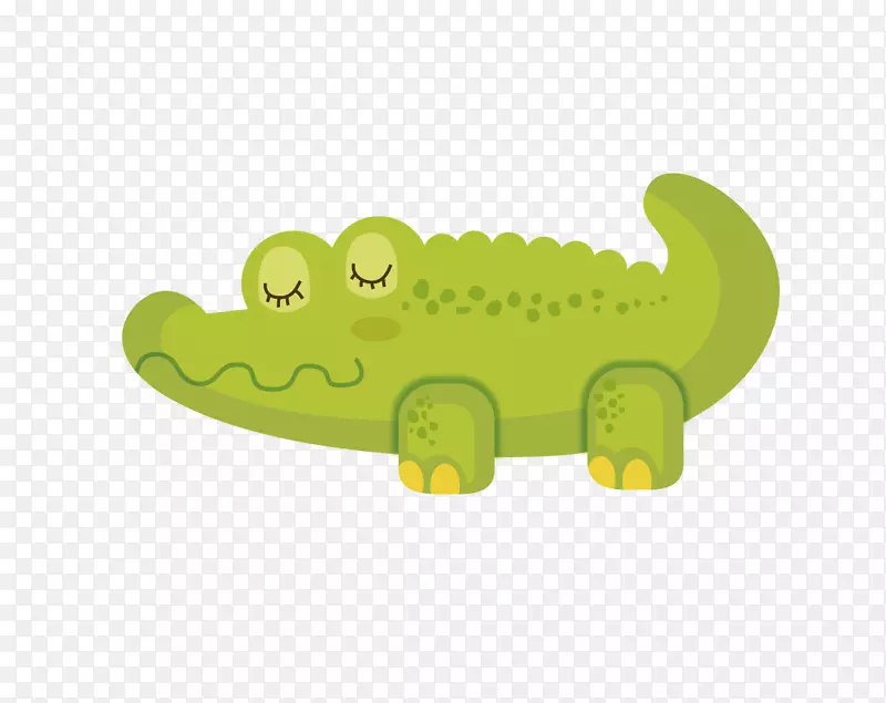鳄鱼，卡通-卡通绿色鳄鱼