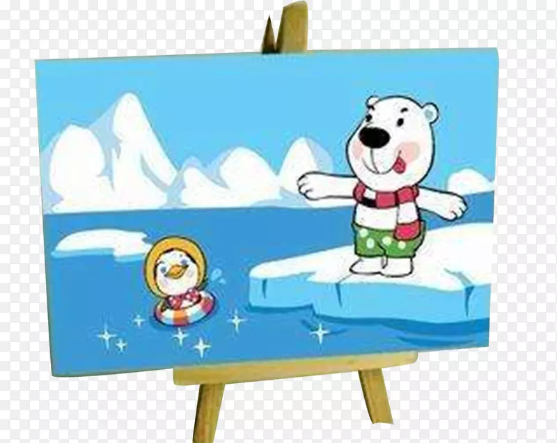 北极熊壁纸-南极熊冬季游泳