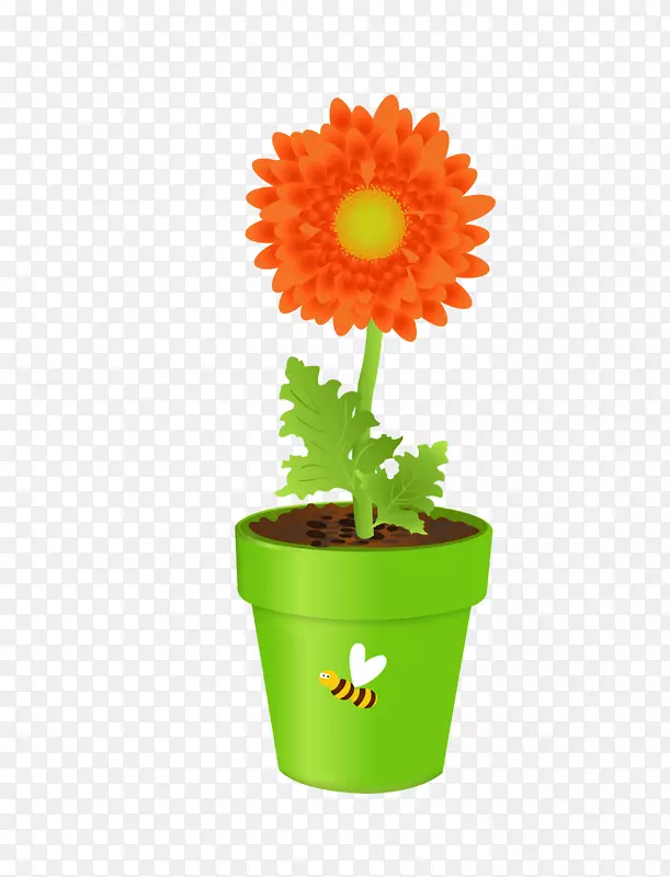 花盆花瓶夹艺术-向日葵