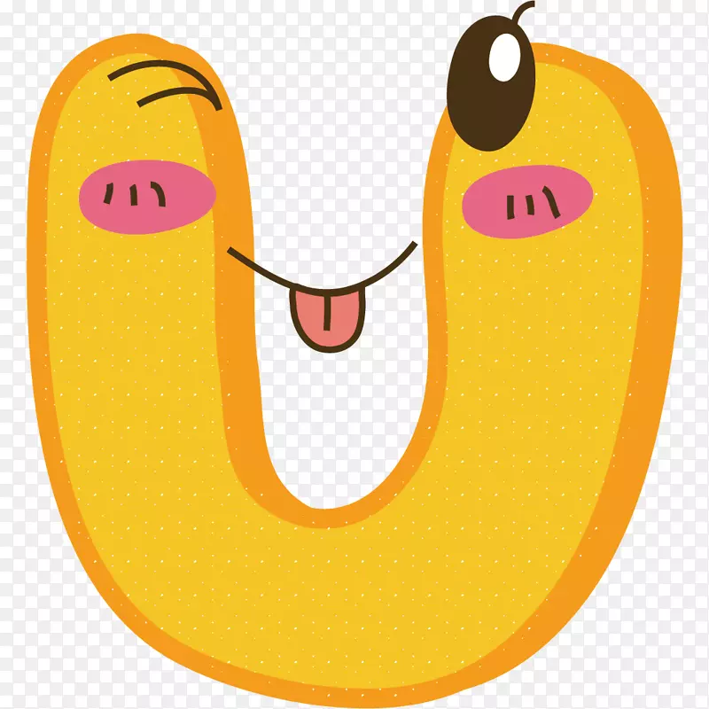 微笑字母图标-黄色微笑字母