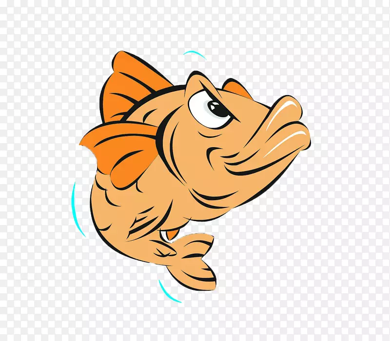 卡通鱼夹艺术-鱼，卡通鱼，跳鱼，愤怒的鱼