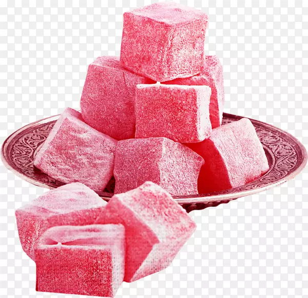 土耳其快乐明胶甜品糖果-粉红糖