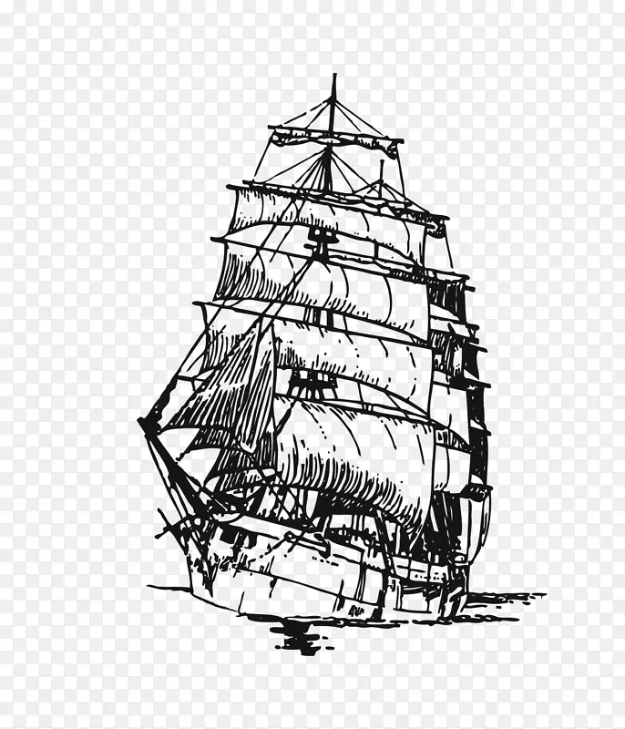 免版税符号插图.手绘帆船