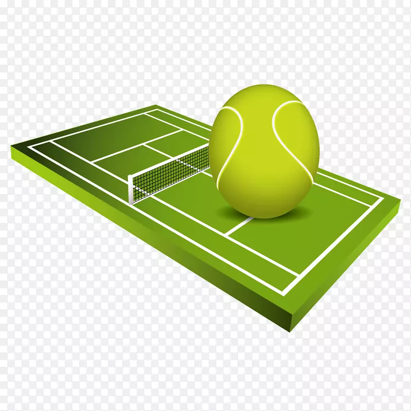 网球中心剪贴画网球场上的网球