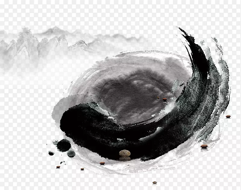 水墨画水墨笔-风励志名言