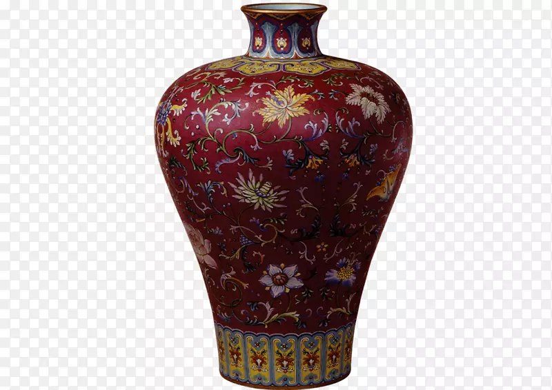 瓷器下载-古红色花瓶