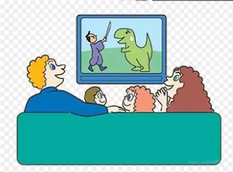 电视节目动画儿童电影-卡通家庭观看动画png