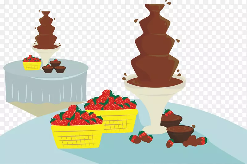 巧克力蛋糕巧克力喷泉插图-喷泉巧克力甜