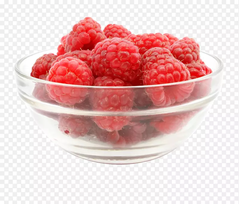 红色覆盆子水果碗-一碗覆盆子