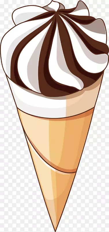 巧克力冰淇淋圣代冰淇淋锥载体
