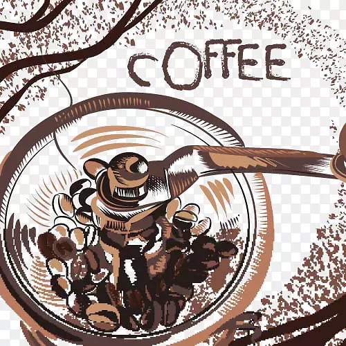 阿拉伯咖啡厅咖啡豆摩擦咖啡豆