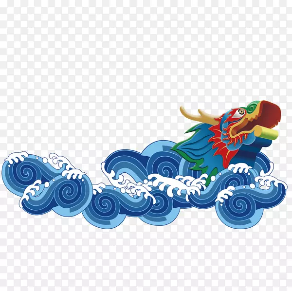 粽子端午节传统节日-蓝色长波
