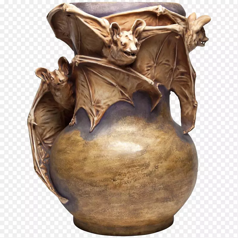 花瓶杰森雅克画廊陶器陶艺新品古典蝙蝠黄铜花瓶