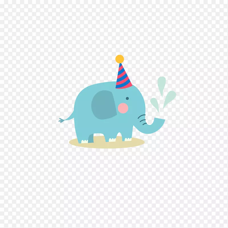 大象adobe插画-蓝象婴儿欢迎派对贴纸