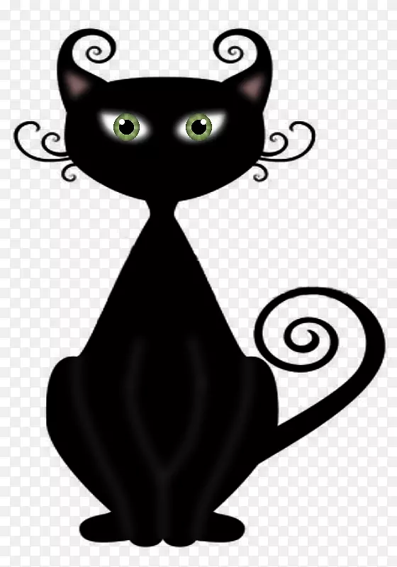 猫巫术剪贴画女巫猫