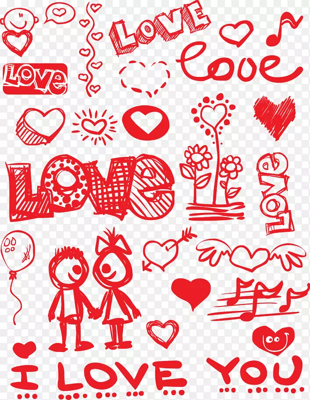 情人节心脏夹艺术-情人节涂鸦