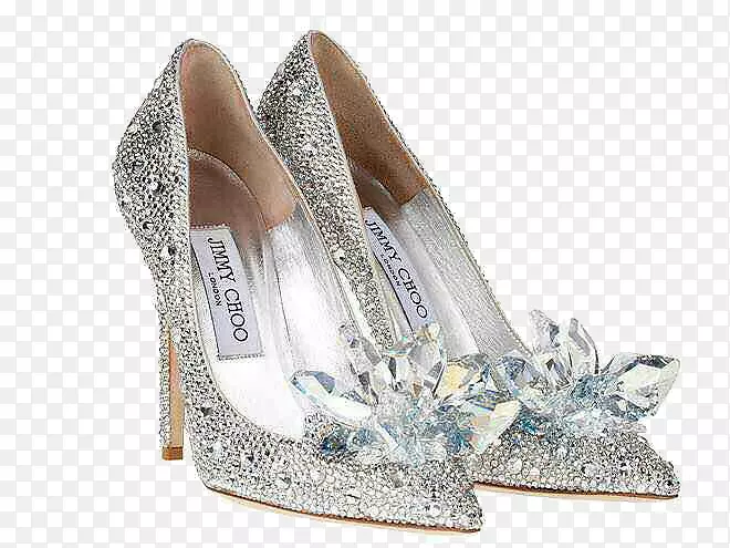 拖鞋灰姑娘鞋高跟鞋设计师超钻石银高跟鞋