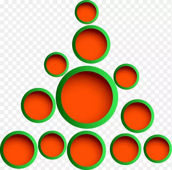 圆形绿色橙色-涂橙色阴影绿色圆形边缘