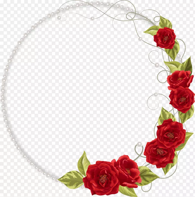 婚礼邀请函，摄影，玫瑰剪贴画-玫瑰珍珠项链