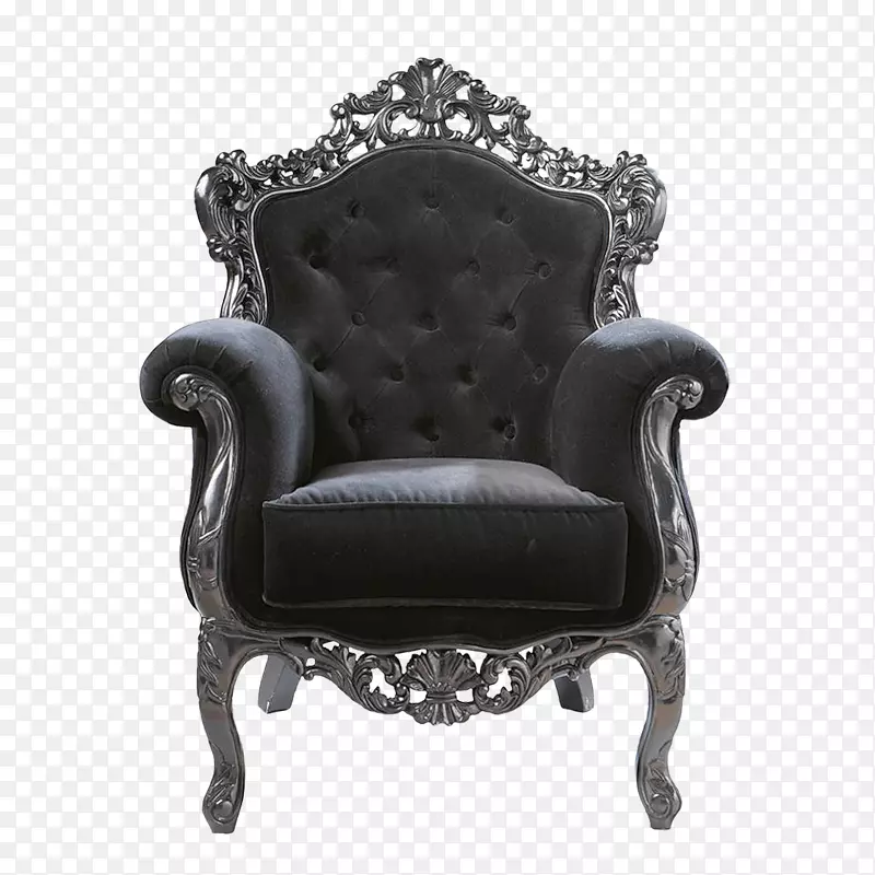 椅子，家具，起居室，羊毛衫-黑色座椅