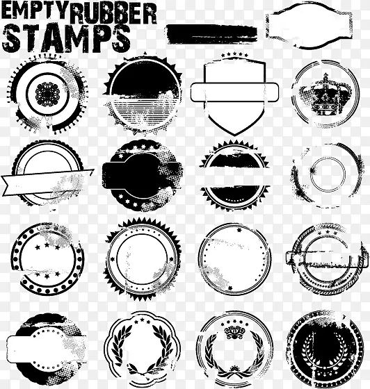 标志-经典复古邮票印章材料
