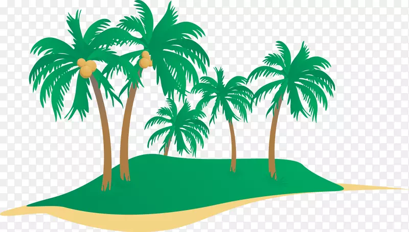 海滨度假胜地剪贴画.椰子树