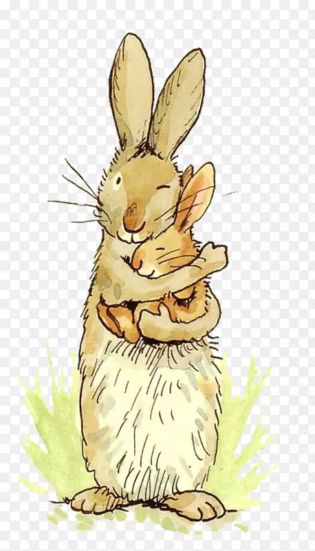 猜猜我有多爱你，小兔子的冒险贺卡情人节兔子-兔子拥抱
