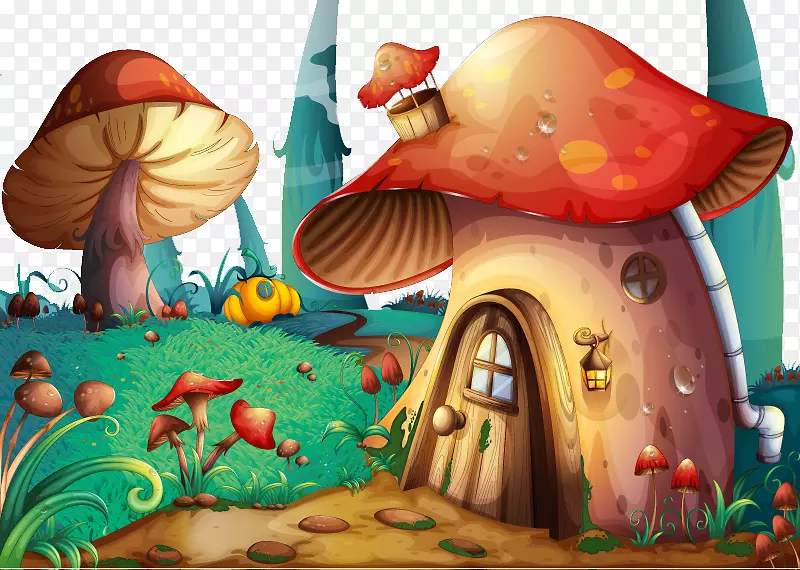 香菇画图-蘑菇城堡