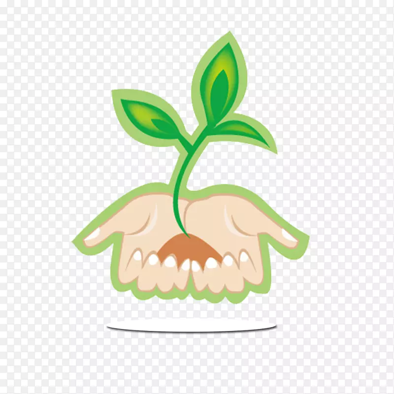 树梢-卡通绿色牙齿材料图片