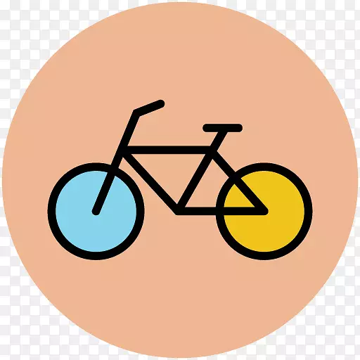自行车摄影图标-手绘卡通元素旅游，汽车，自行车