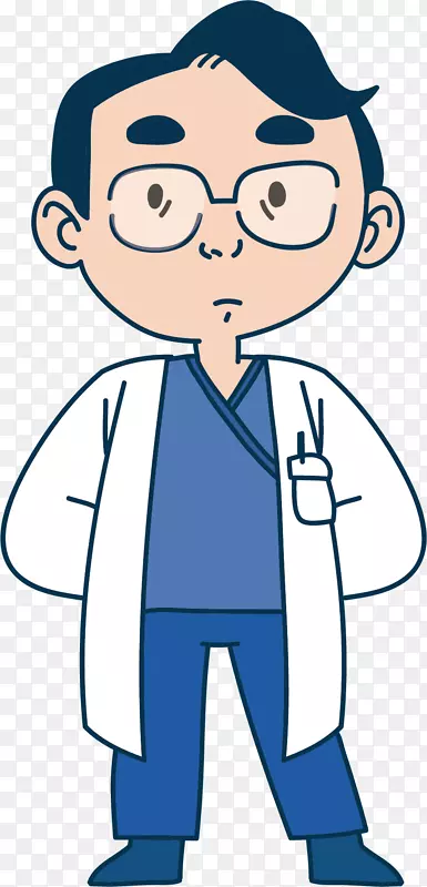 眼镜卡通插图-戴眼镜的医生