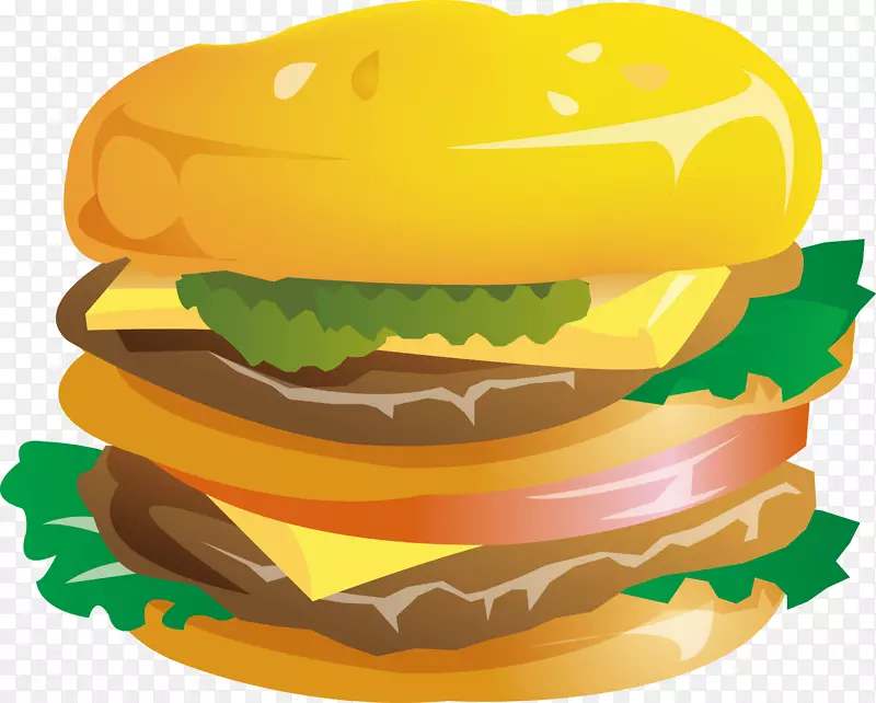汉堡包麦当劳巨无霸芝士汉堡炸薯条快餐火腿和鸡肉汉堡