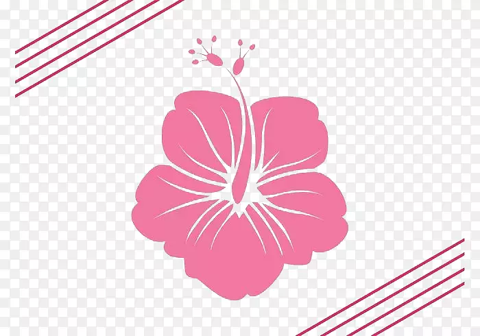 夏威夷花剪影剪贴画-艺术春天粉红丁香花