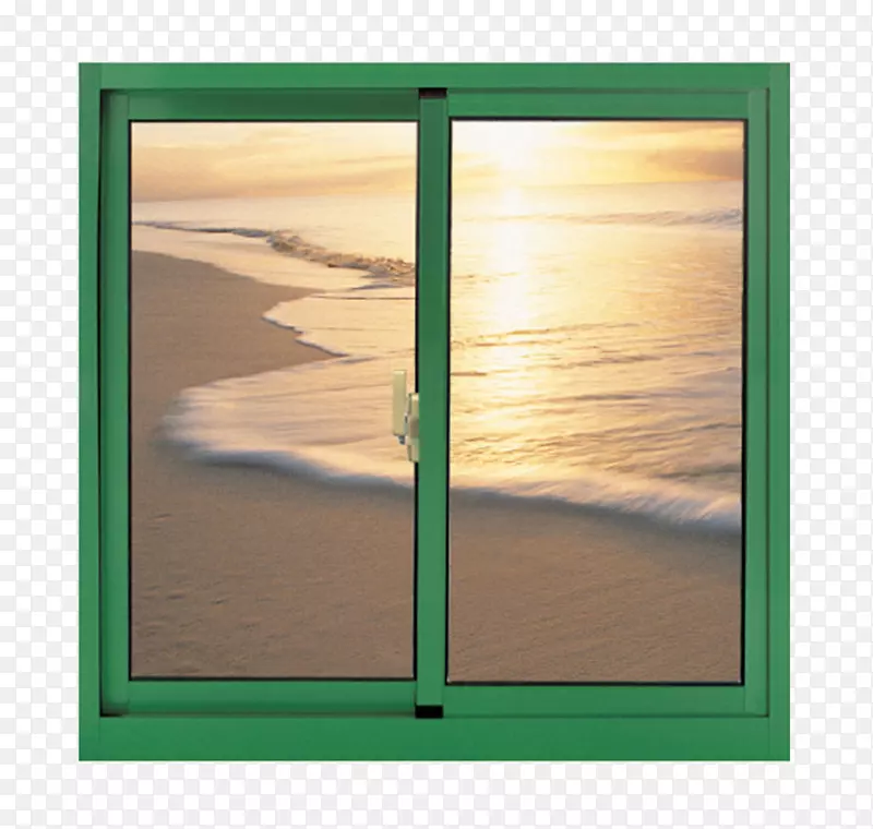 玻璃窗铝合金片原木玻璃绿色侧窗