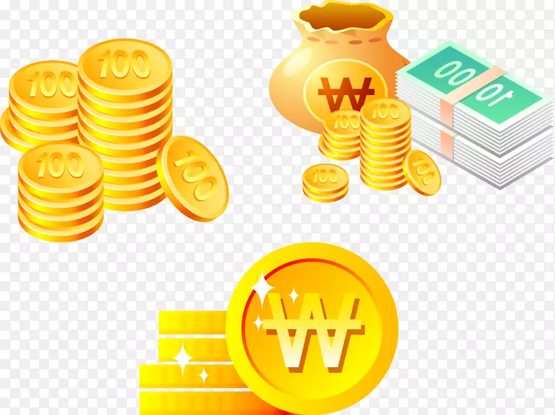 钱币金融学图形设计金币物质货币