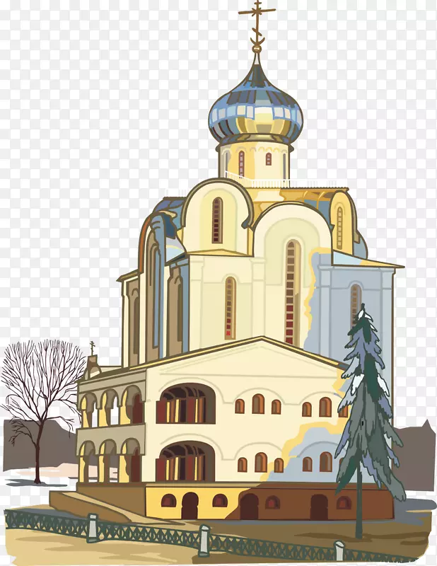 圣罗尔斯大教堂寺东正教建筑剪贴画城堡