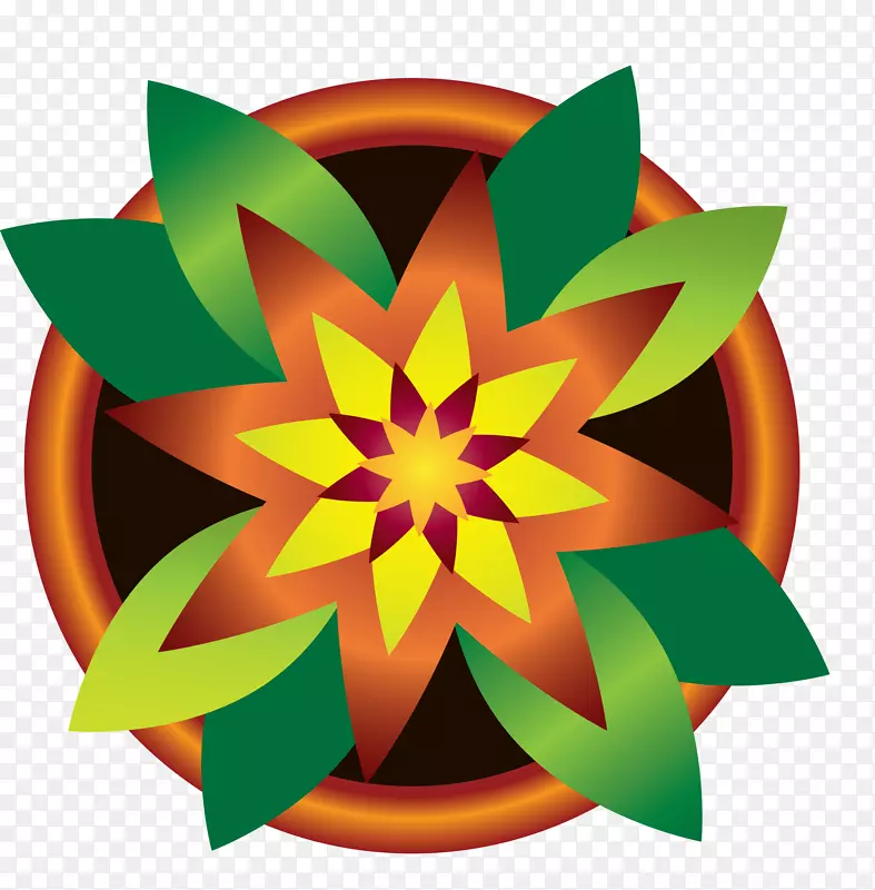 花卉剪贴画.抽象仙人掌花