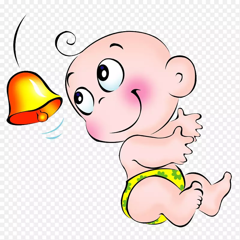 卡通尿布插图-可爱的婴儿