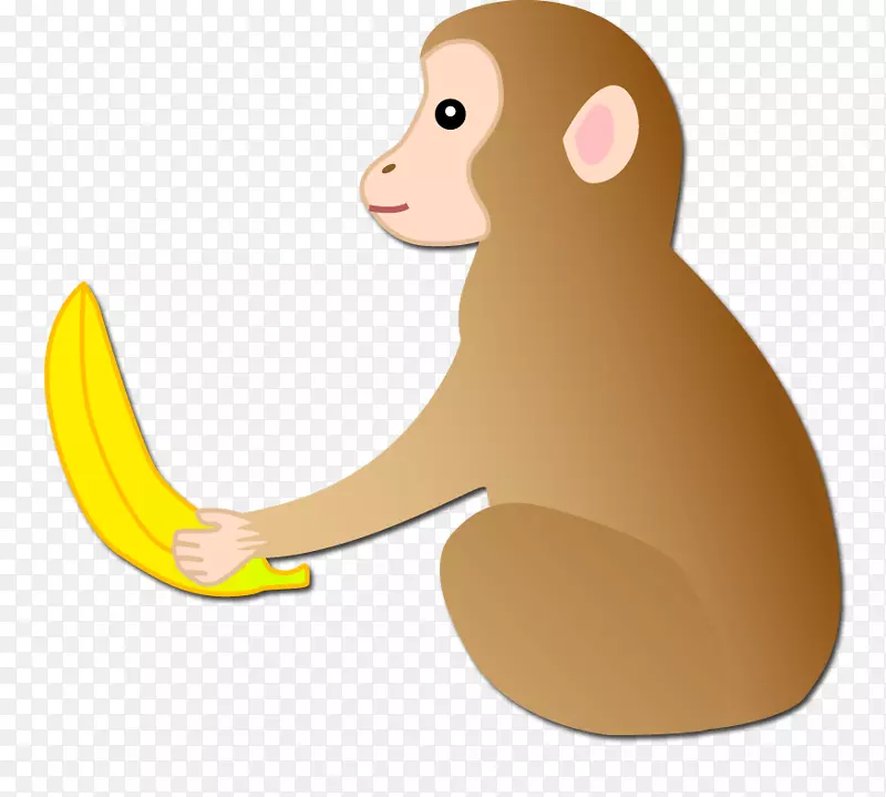 肉食卡通黄色插图-猴子