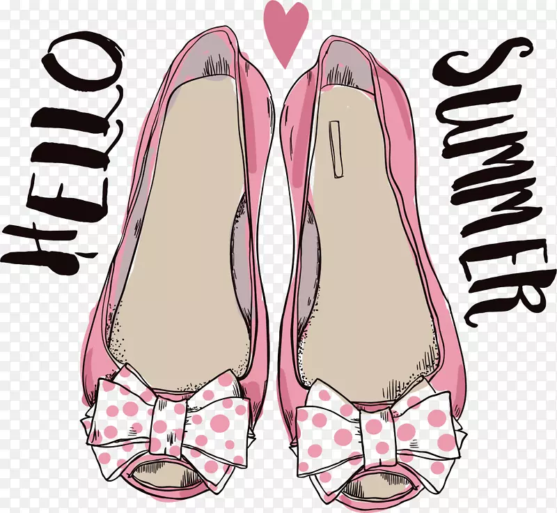 粉红色高跟鞋插图.公主鞋