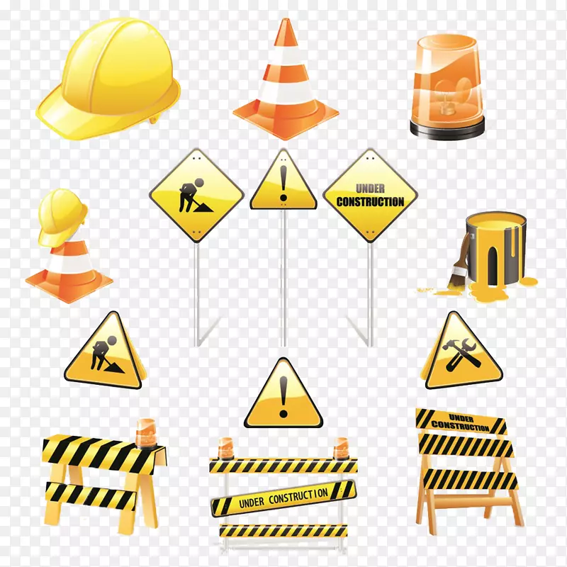 建筑工程.免费图标.安全标志道路建筑材料