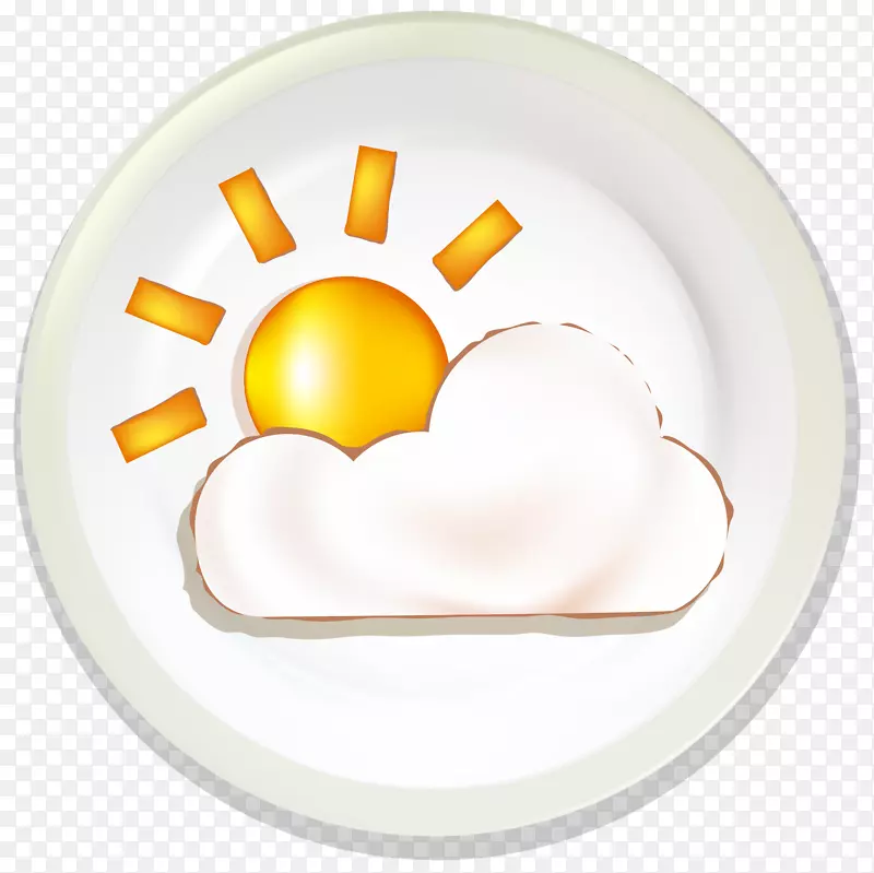 煎蛋炸薯条.可爱的天气标志