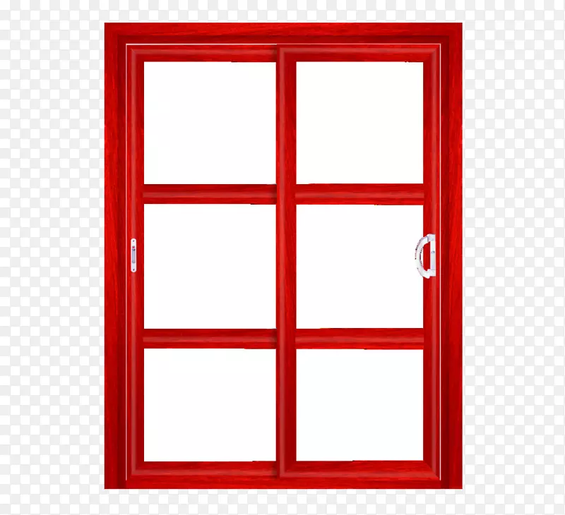 窗框.红色玻璃窗.门窗红框