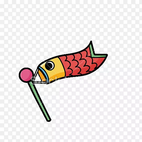 儿童日插图-鲤鱼旗涂鸦